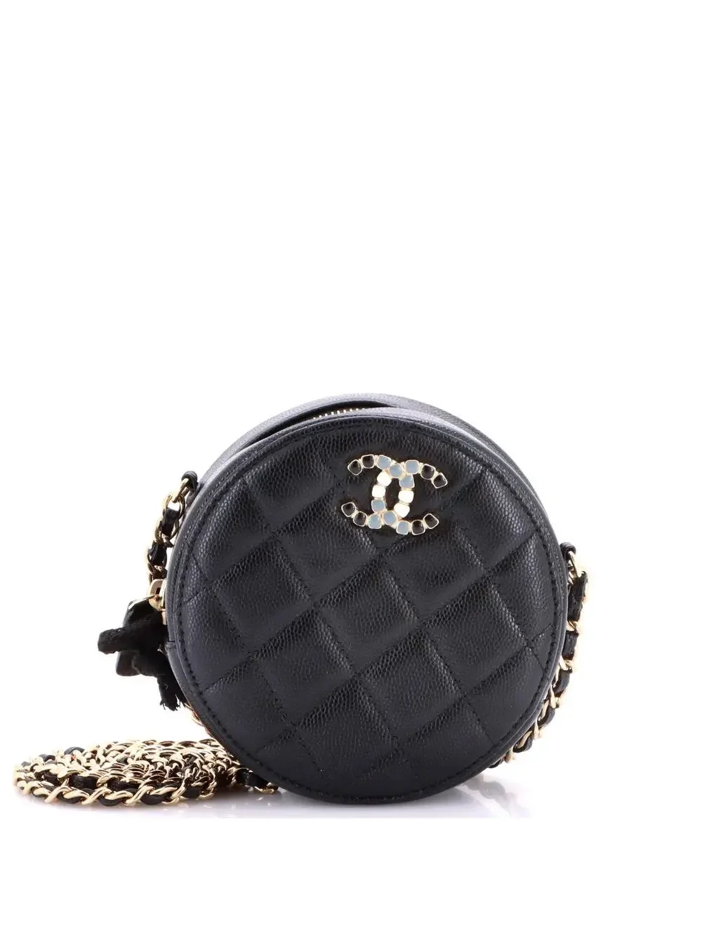 Chanel Round Clutch With Chain Quilted #323657C31B